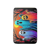 ハロウィンの幽霊3体デザイン バスマット (正面縦)