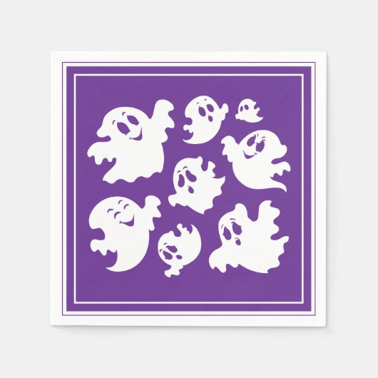 ハロウィンの幽霊 スタンダードカクテルナプキン (正面)