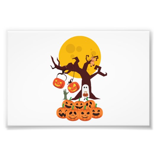 ハロウィンの幽霊 フォトプリント            (正面)