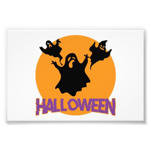 ハロウィンの幽霊 フォトプリント            (正面)
