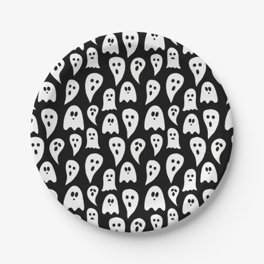 ハロウィンの幽霊 ペーパープレート (正面)