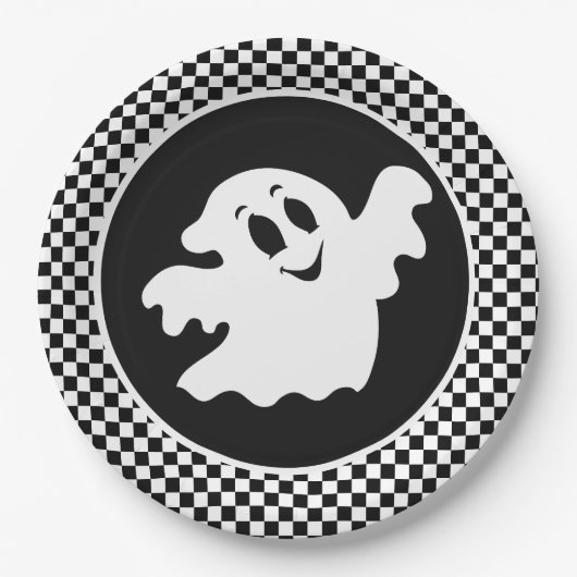 ハロウィンの幽霊 ペーパープレート (正面)
