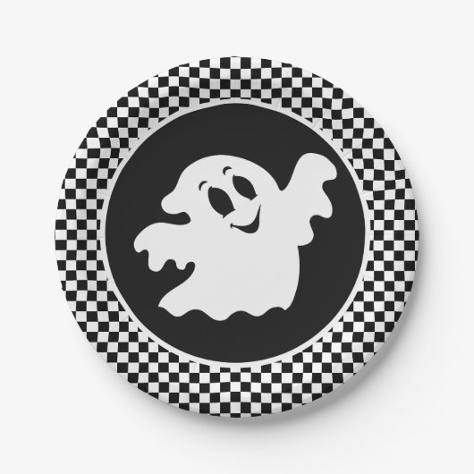 ハロウィンの幽霊 ペーパープレート (正面)