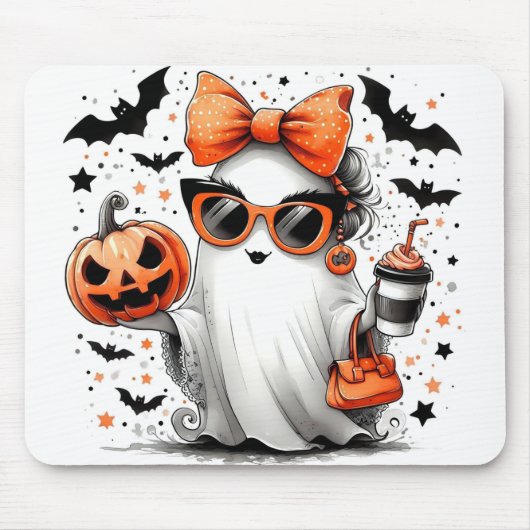 ハロウィンの幽霊 マウスパッド (正面)
