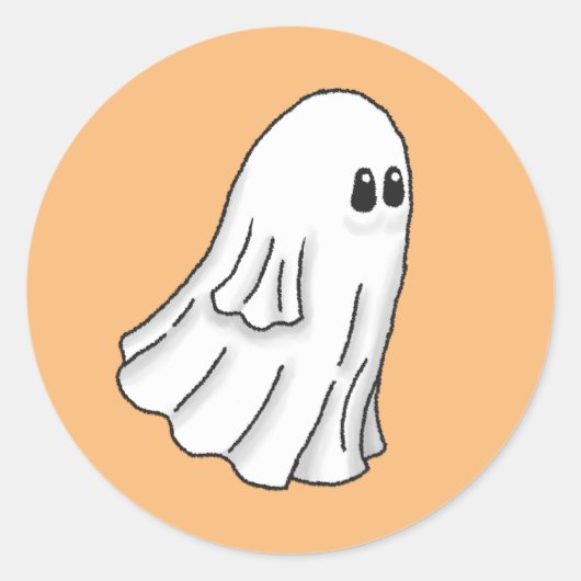 ハロウィンの幽霊 ラウンドシール (正面)