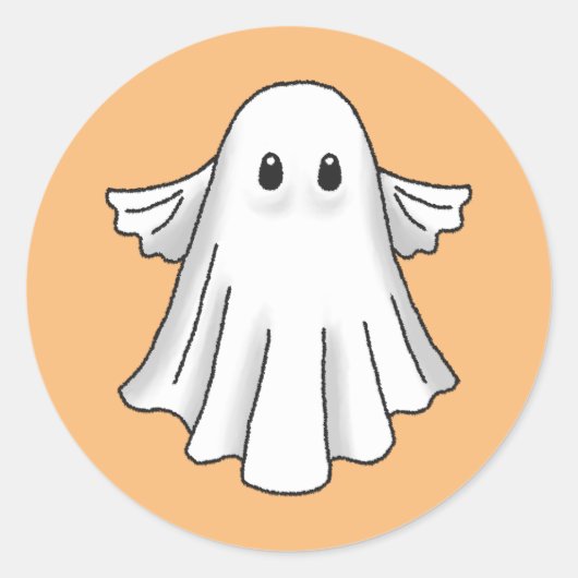 ハロウィンの幽霊 ラウンドシール (正面)