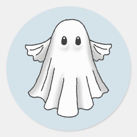ハロウィンの幽霊 ラウンドシール (正面)