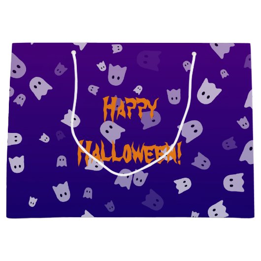 ハロウィンの幽霊 ラージペーパーバッグ (正面)