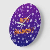 ハロウィンの幽霊 ラージ壁時計 (傾斜)