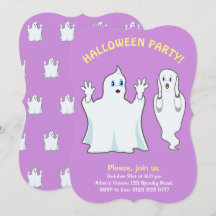 ハロウィンの幽霊(紫色の招待状)