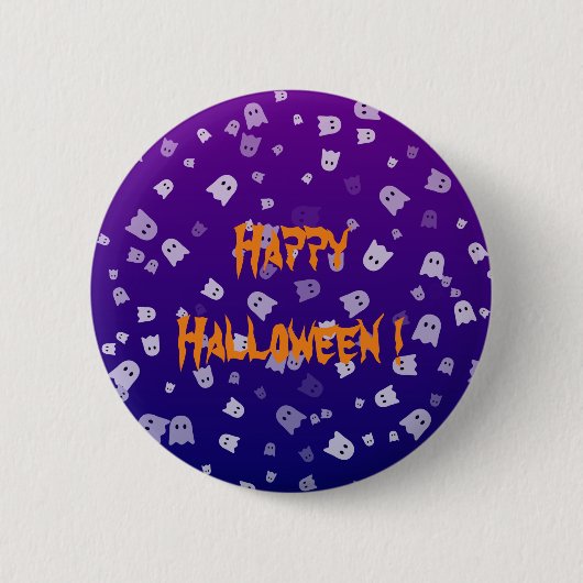 ハロウィンの幽霊 缶バッジ (正面)