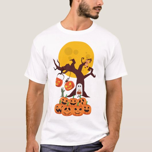ハロウィンの幽霊 Tシャツ (正面)