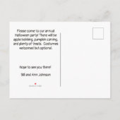 ハロウィンの強打のパーティの招待状 インビテーションポストカード (裏面)