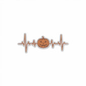ハロウィンの心拍カボチャビンテージ ベクター デザイン_ シール (正面)