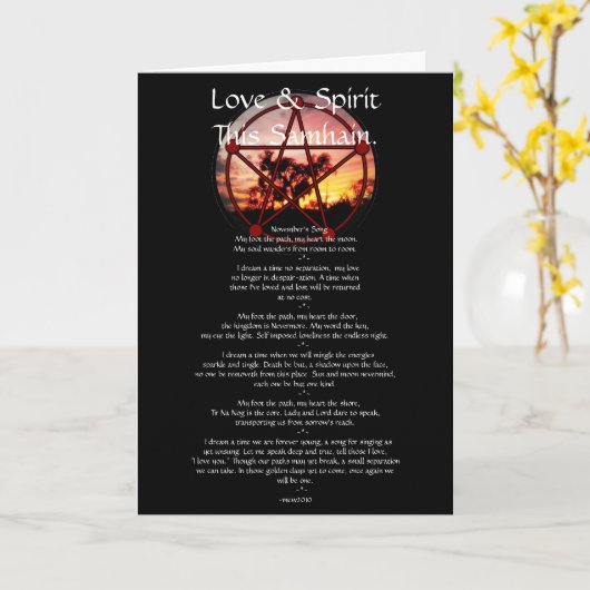 ハロウィンの心 カード (黄色い花)