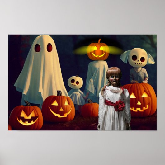 ハロウィンの怖いお化け ポスター (正面)