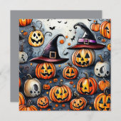 ハロウィンの怖いお菓子やイタズラのデザイン シーズンカード (正面/裏面)