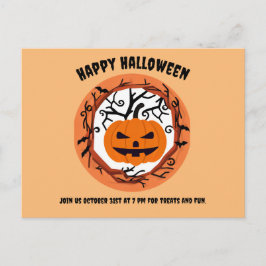 ハロウィンの怖いカボチャのポストカード ポストカード