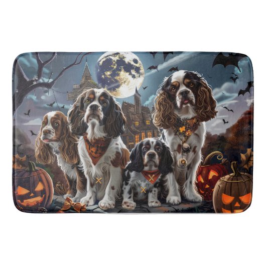 ハロウィンの怖いコッカースパニエル バスマット (正面)