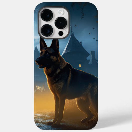 ハロウィンの怖いジャーマンシェパード Case-Mate iPhoneケース (裏面)