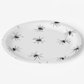 ハロウィンの怖いスパイダーパターン ペーパープレート (アングル)