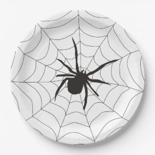 ハロウィンの怖いスパイダーパターン ペーパープレート