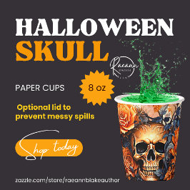 ハロウィンの怖いドクロペーパークリップ 紙コップ