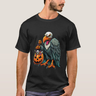 ハロウィンの怖いハゲタカの幽霊のお菓子入れ 2 Tシャツ