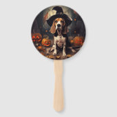 ハロウィンの怖いビーグルのかぼちゃ ハンドファン (裏面)