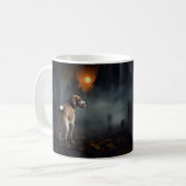 ハロウィンの怖いビーグル犬 コーヒーマグカップ (正面左)