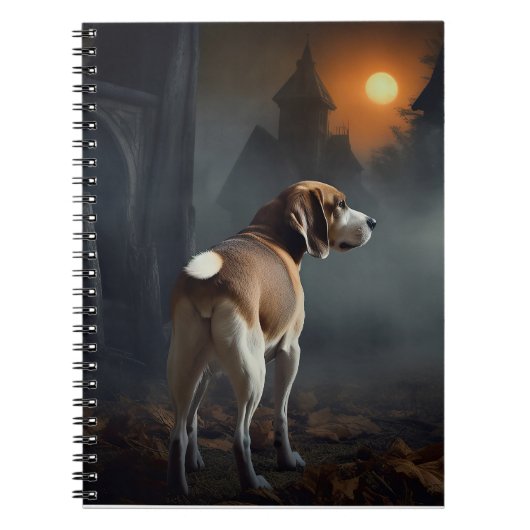 ハロウィンの怖いビーグル犬 ノートブック (正面)