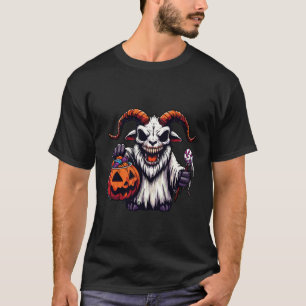 ハロウィンの怖いヤギの幽霊のお菓子入れ 1 Tシャツ