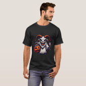 ハロウィンの怖いヤギの幽霊のお菓子入れ 1 Tシャツ (正面フル)