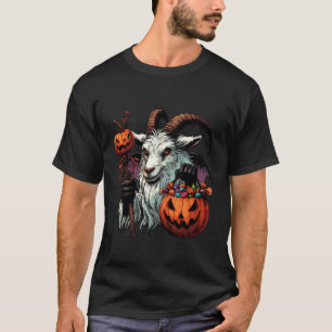 ハロウィンの怖いヤギの幽霊のお菓子入れ 2 Tシャツ