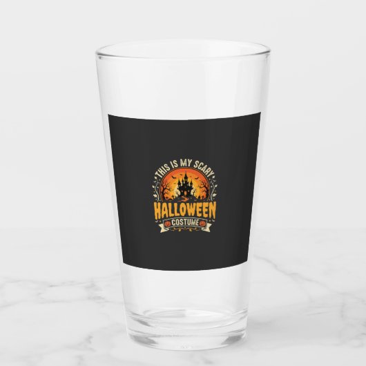ハロウィンの怖い仮装のベクター デザイン タンブラーグラス (正面)