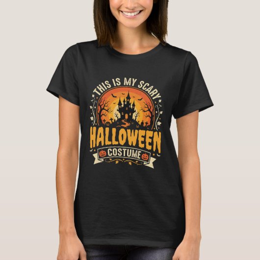 ハロウィンの怖い仮装のベクター デザイン Tシャツ (正面)