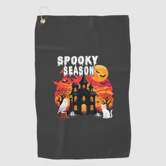 ハロウィンの怖い季節 (2) ゴルフタオル (正面)