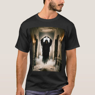 ハロウィンの怖い顔の幽霊のハートの手 Tシャツ