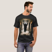 ハロウィンの怖い顔の幽霊のハートの手 Tシャツ (正面フル)