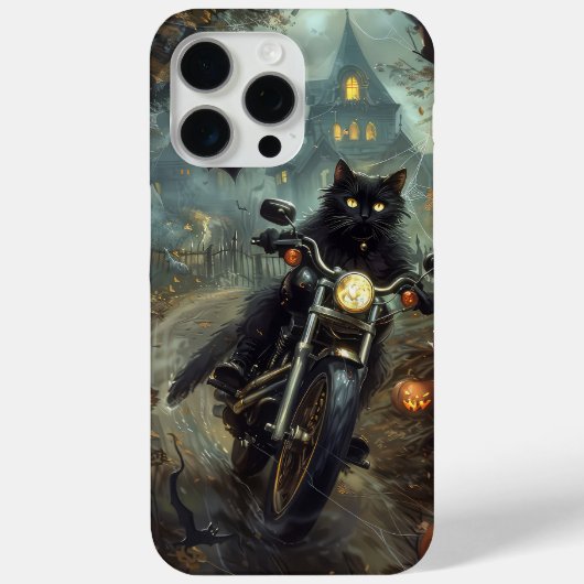 ハロウィンの怖い黒猫バイク Case-Mate iPhoneケース (裏面)