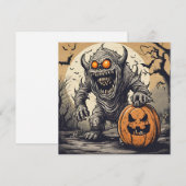 ハロウィンの怪物とジャック・オ・ランタン シーズンカード (正面/裏面)