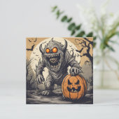 ハロウィンの怪物とジャック・オ・ランタン シーズンカード (スタンド正面)