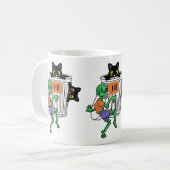 ハロウィンの怯えるネコ コーヒーマグカップ (正面左)