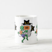 ハロウィンの怯えるネコ コーヒーマグカップ (中央)