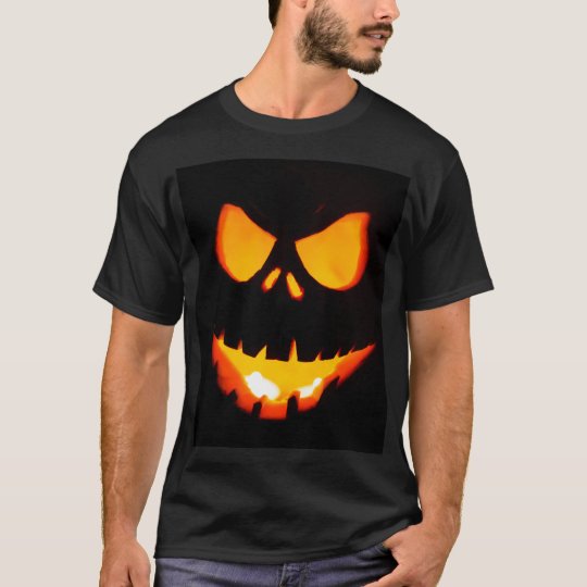 ハロウィンの恐いカボチャ顔 Tシャツ
