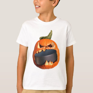 ハロウィンの恐いカボチャ食べ物のパック Tシャツ