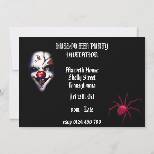 ハロウィンの恐い招待 招待状 (裏面)