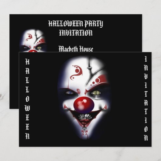 ハロウィンの恐い招待 招待状 (正面/裏面)