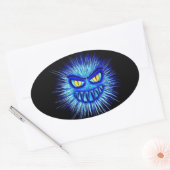 ハロウィンの恐い血だらけの恐ろしいイラストレーション 楕円形シール (封筒)