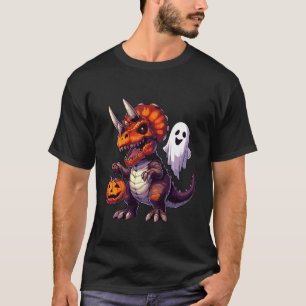 ハロウィンの恐ろしいトリケラトプスの幽霊のお菓子入れ袋 Tシャツ